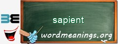 WordMeaning blackboard for sapient